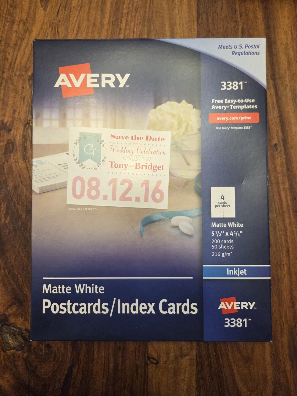 Avery Matte White Postcards/Index Cards